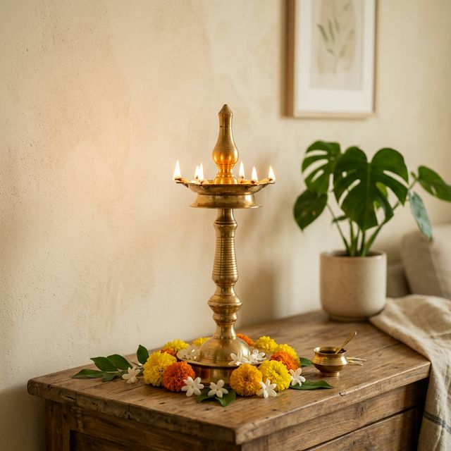 Thulir Kitchen Contact - Traditional Brass Lamp